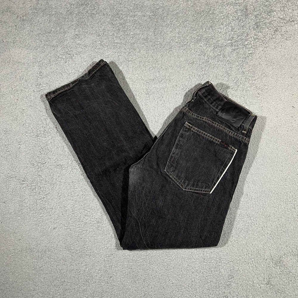 Y2k LRG Men's Authentic Selvedge Straight Fit Black Denim Jeans Size 34 #2463